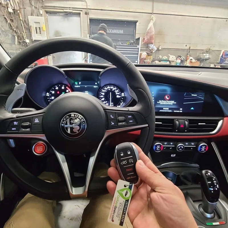 Alfa Romeo Giulia with a freshly cut and programmed key