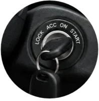 Standard ignition where you insert a metal key and turn it